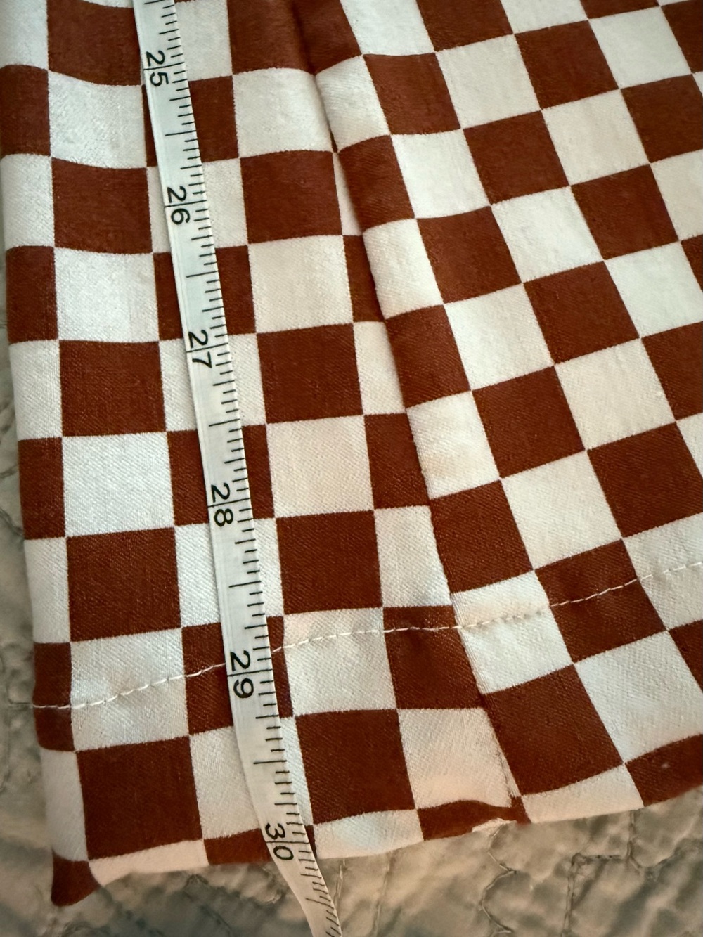 Hollister Checkerboard Flare Pants Brown Ivory High Rise Y2K Small - Picture 9 of 9